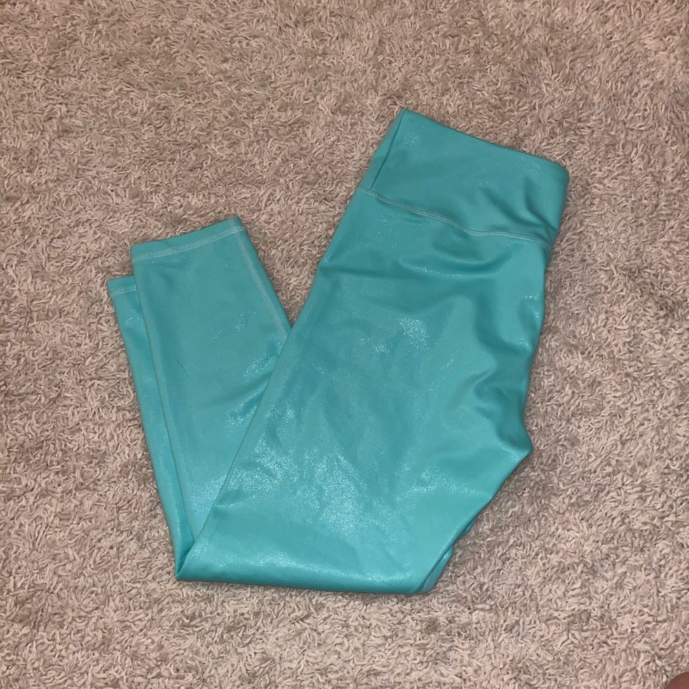 Zyia active high rise full length leggings turquoise size 14-16